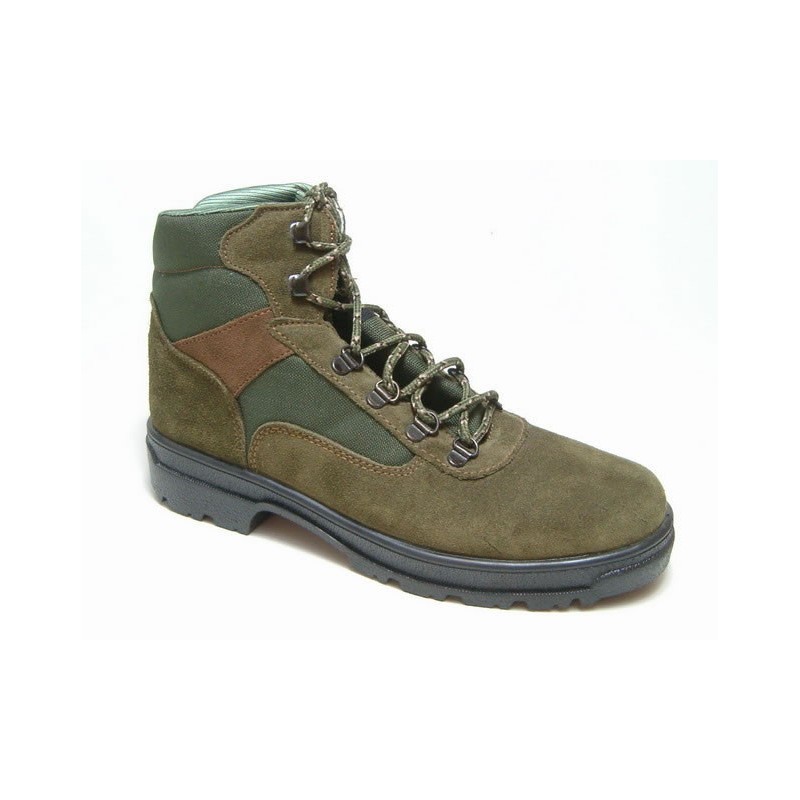 Bota Trekking piel serraje y cordura. Color verde